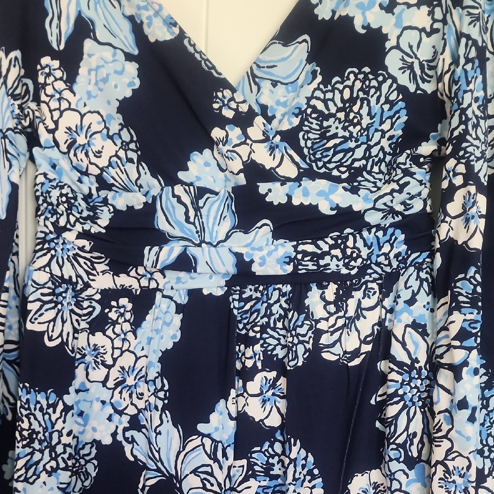 Lilly Pulitzer Blue and White Floral Romper - Picture 4 of 4